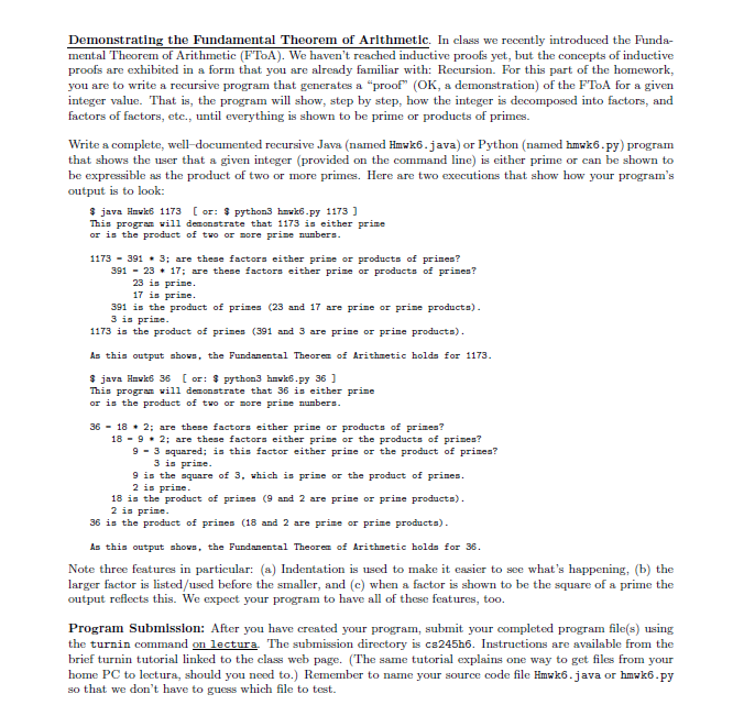 Solved Demonstrating the Fundamental Theorem of Arithmetic. | Chegg.com