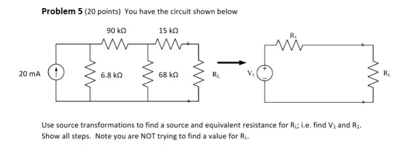 Solved Problem 5 (20 points) You have the circuit shown | Chegg.com