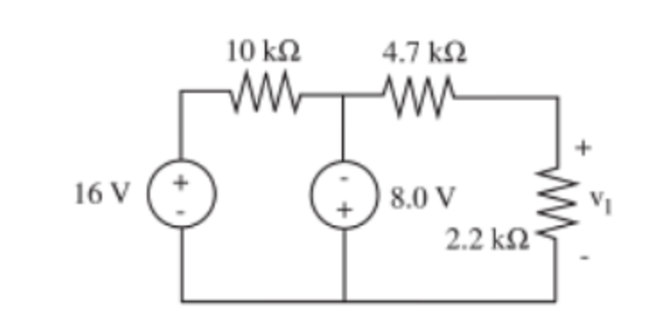 Solved 10 kΩ 4.7 kΩ ΜΕ ΑΛΛΑ + 16V V, 8.0 V 2.2 kΩ | Chegg.com