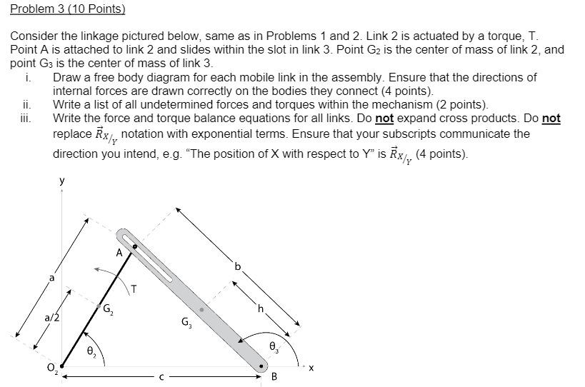 Problem 4 (10 Points) Consider the linkage pictured | Chegg.com