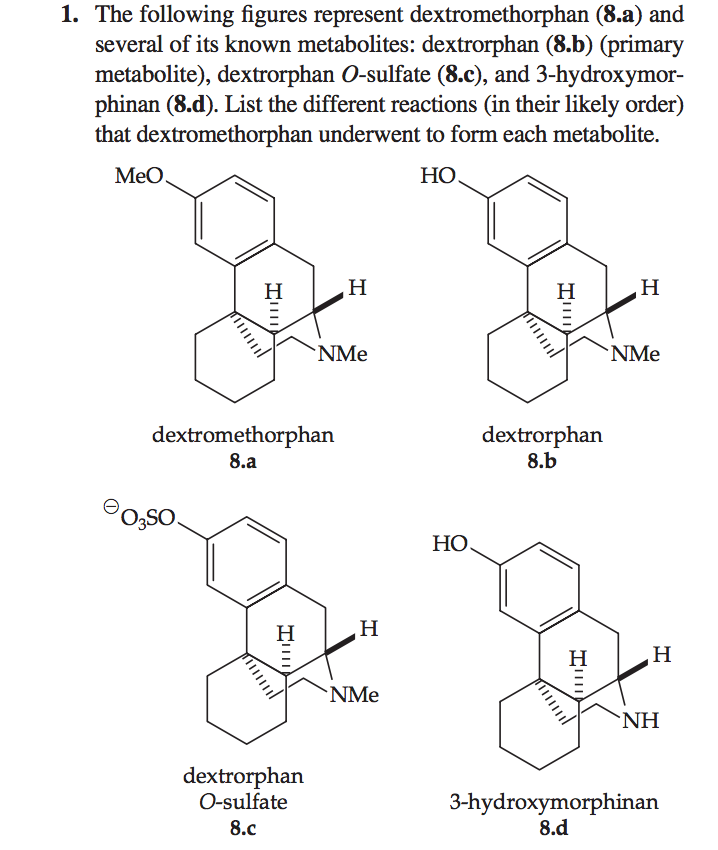 Solved 1. The Following Figures Represent Dextromethorphan | Chegg.com