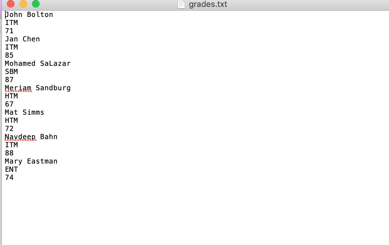 Given The Text File Grades Txt Containing Student Chegg