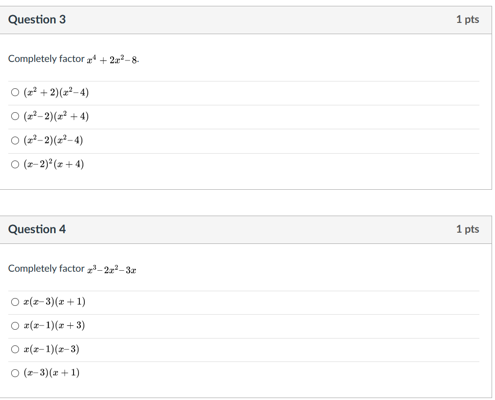 Solved Question 1 1 pts Which options reflect the | Chegg.com
