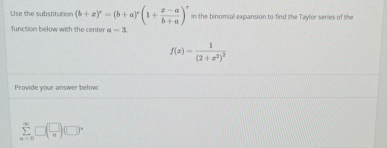 Solved т Use The Substitution (6+2)" = (b + A)(1+ Ay ( ) B + | Chegg.com