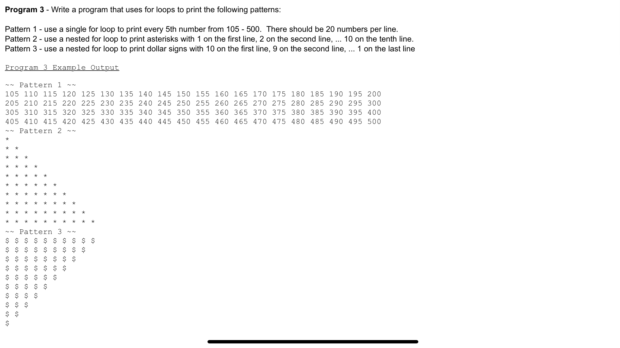 Program 3 - Write A Program That Uses For Loops To | Chegg.com