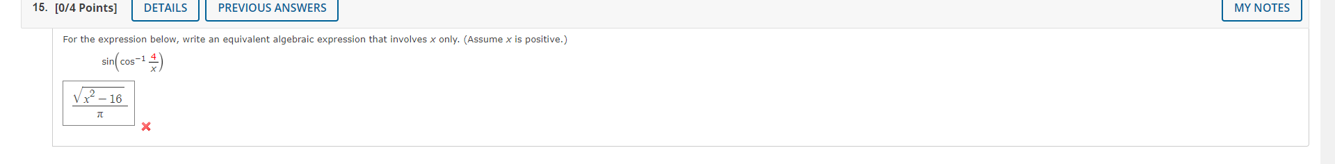 Solved For the expression below, write an equivalent | Chegg.com