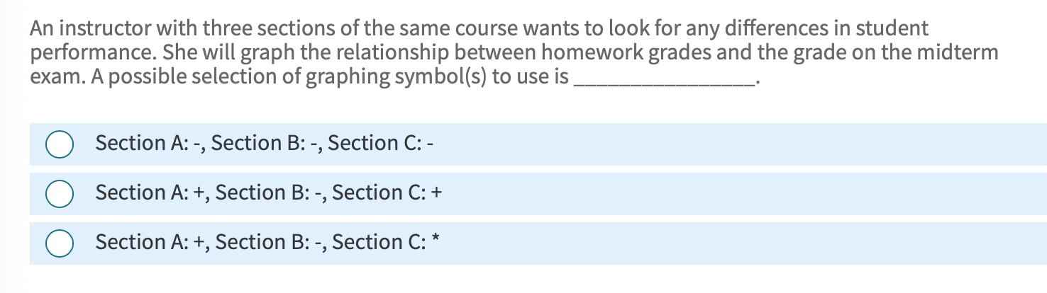Solved An instructor with three sections of the same course | Chegg.com