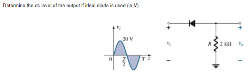Solved Determine the dc level of the output if ideal diode | Chegg.com