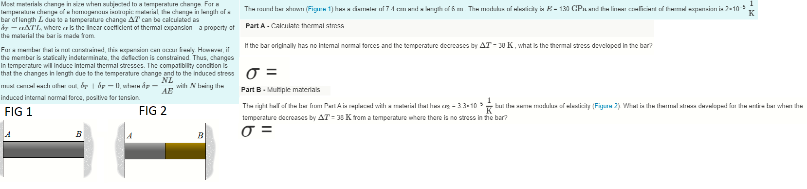 Solved The round bar shown (Figure 1) has a diameter of 7.4 | Chegg.com