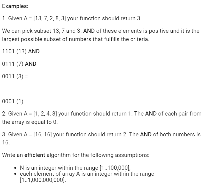 AND is a standard bitwise operation. For example, | Chegg.com