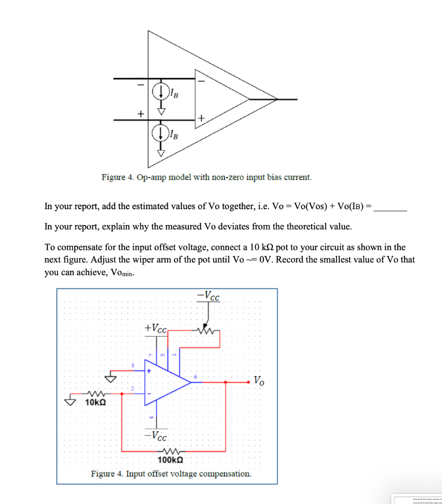 Solved Part 2 Input Offset Voltage and Input Bias Current