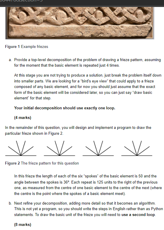 Solved Figure 1 Example friezes a. Provide a top-level | Chegg.com
