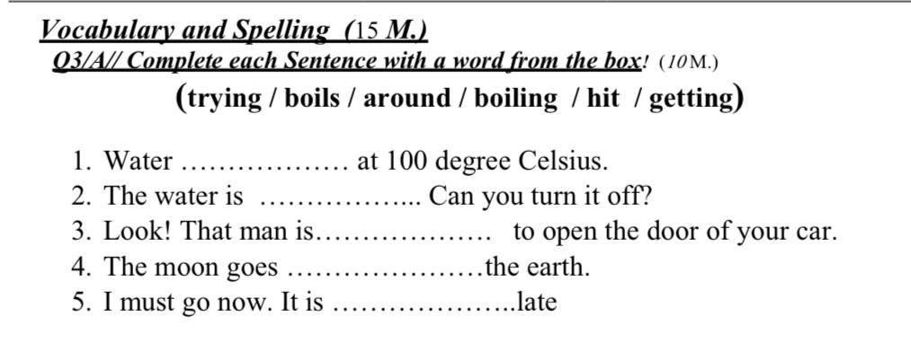 Solved Vocabulary And Spelling 15 M Q3 All Complete Each Chegg Com