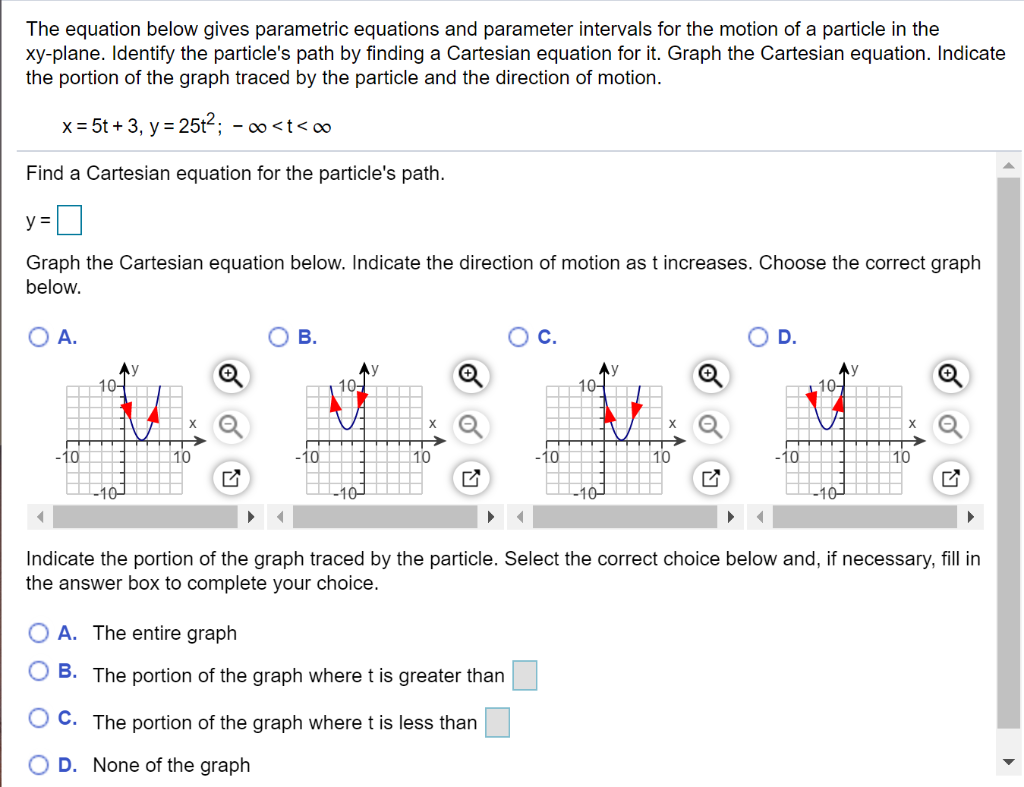 Solved The equation below gives parametric equations and | Chegg.com