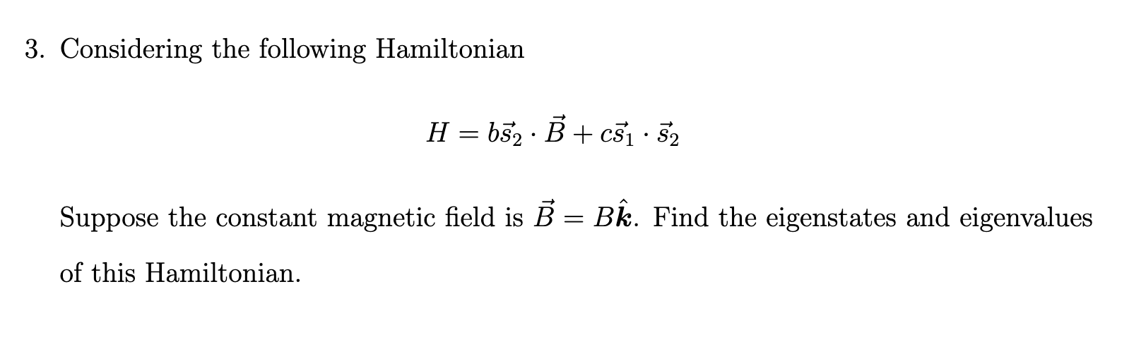 Solved Two Spin 1/2 Particles Consider A System Of 2 Spin | Chegg.com