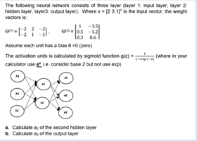 The following neural network consists of three layer | Chegg.com