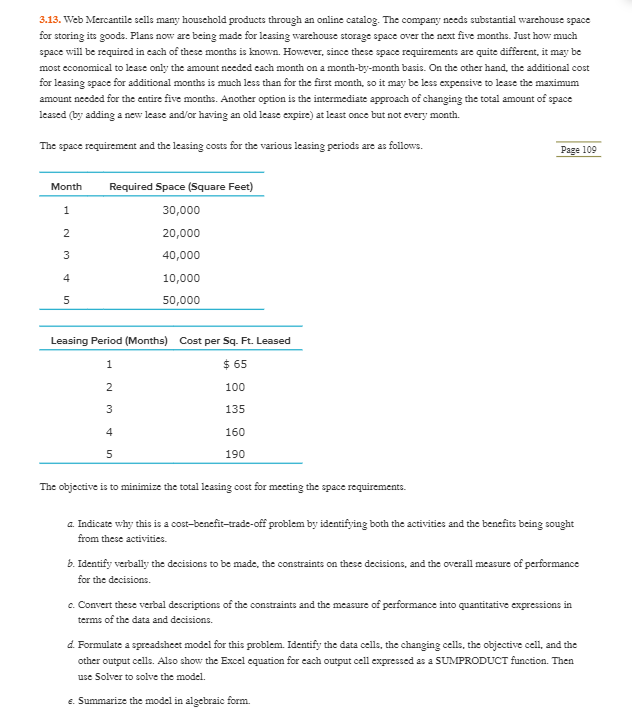 Solved 3.13. Web Mercantile sells many household products