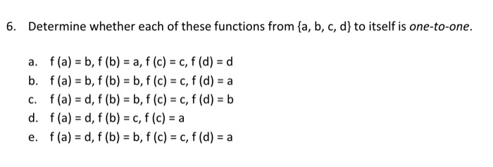 Solved 6. Determine Whether Each Of These Functions From (a, | Chegg.com