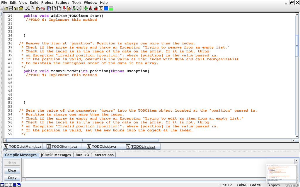 JAVA ONLY TODO 1: Implement the constructor. The | Chegg.com