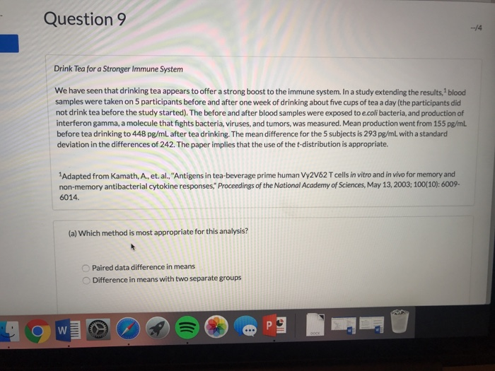 Solved Question Drink Tea for a Stronger Immune System We