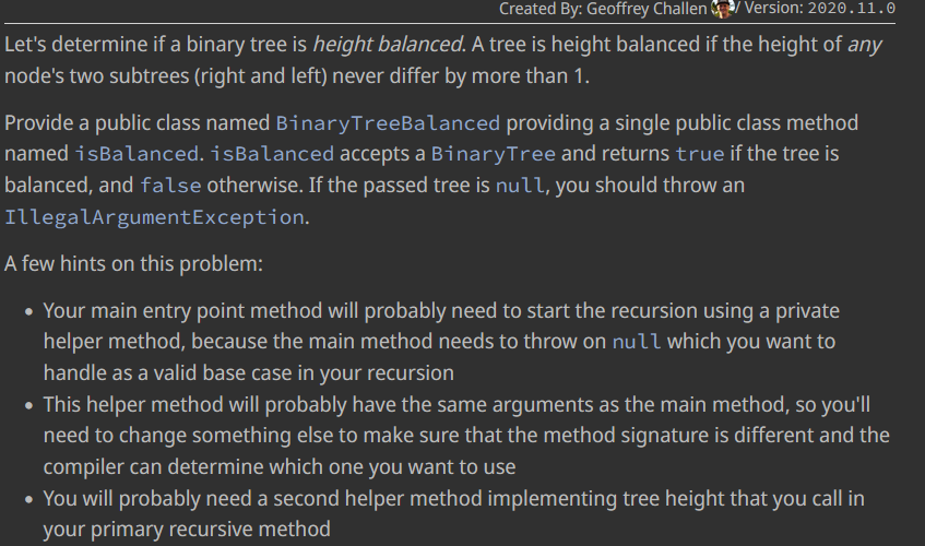 Solved Let's determine if a binary tree is height balanced. | Chegg.com