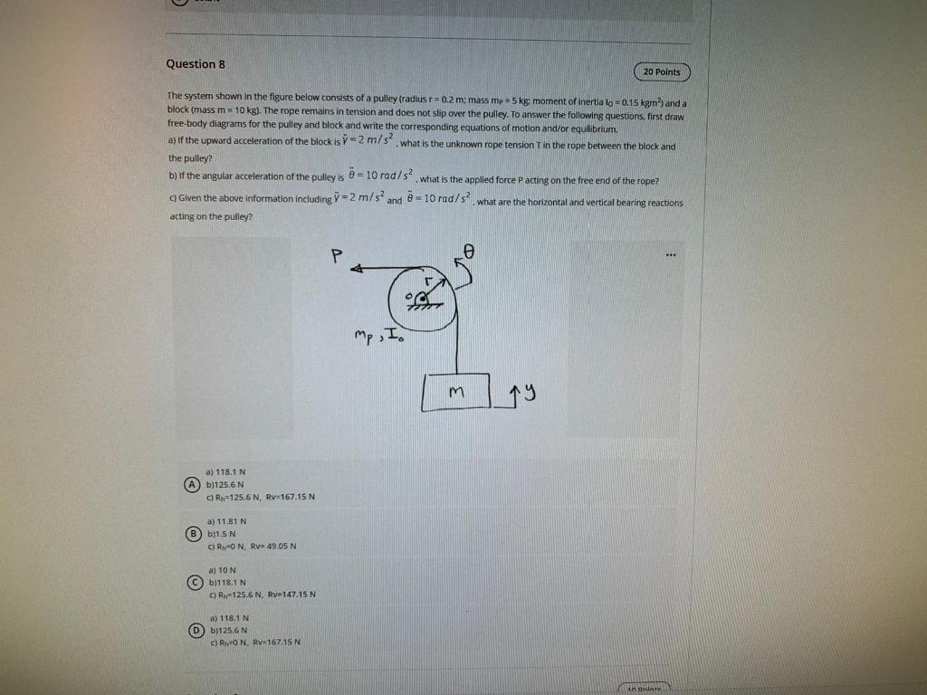 Solved Question 8 20 Points The system shown in the figure | Chegg.com