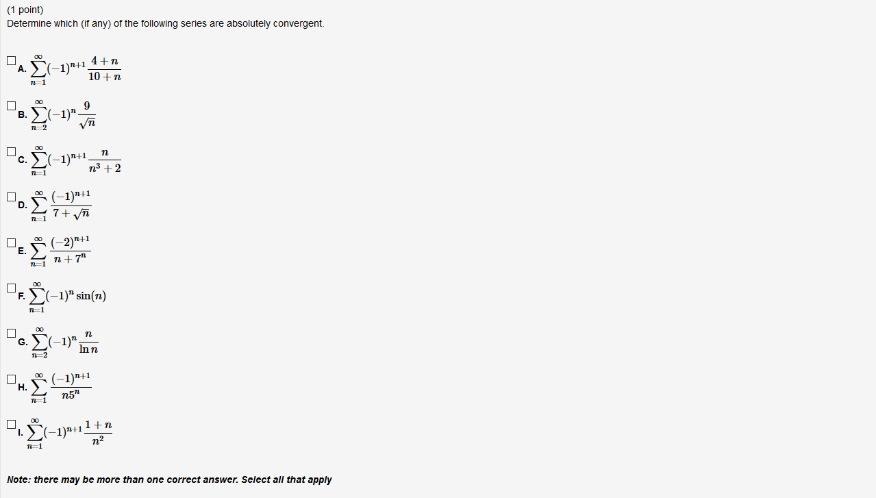 Solved 1 Point Determine Which If Any Of The Followin Chegg Com