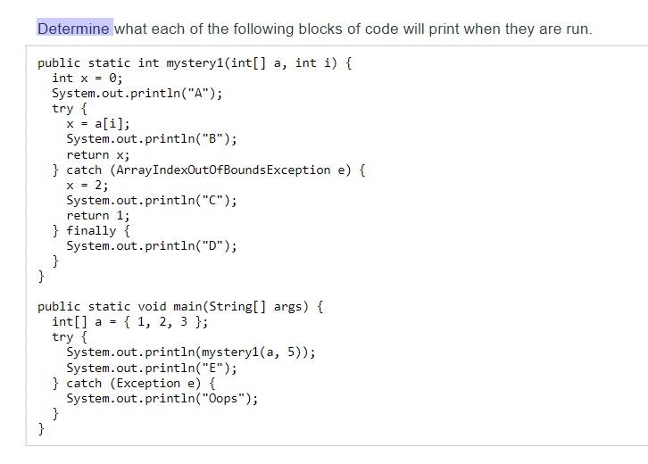 Solved Determine what each of the following blocks of code | Chegg.com