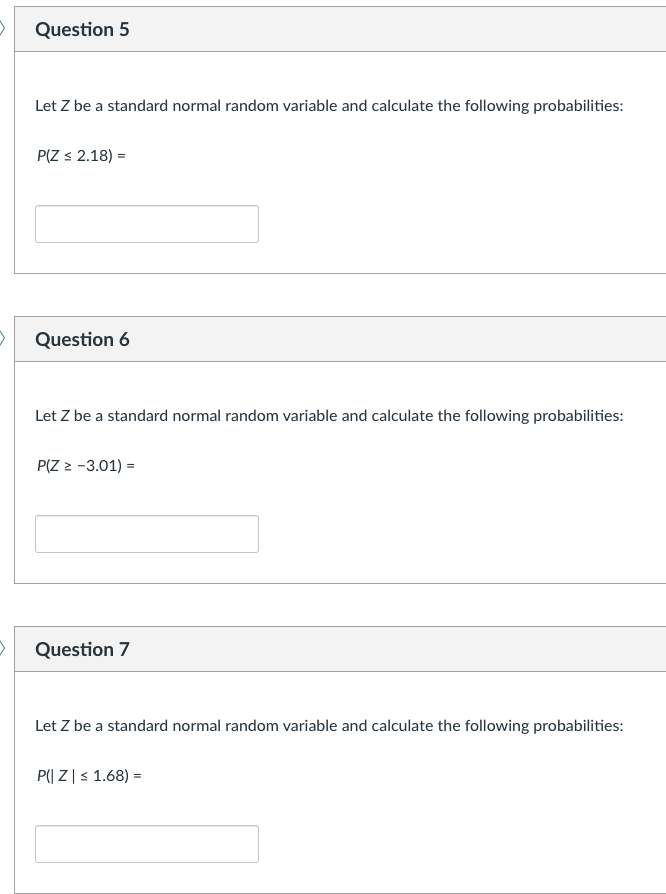 Solved > Question 5 Let Z be a standard normal random | Chegg.com