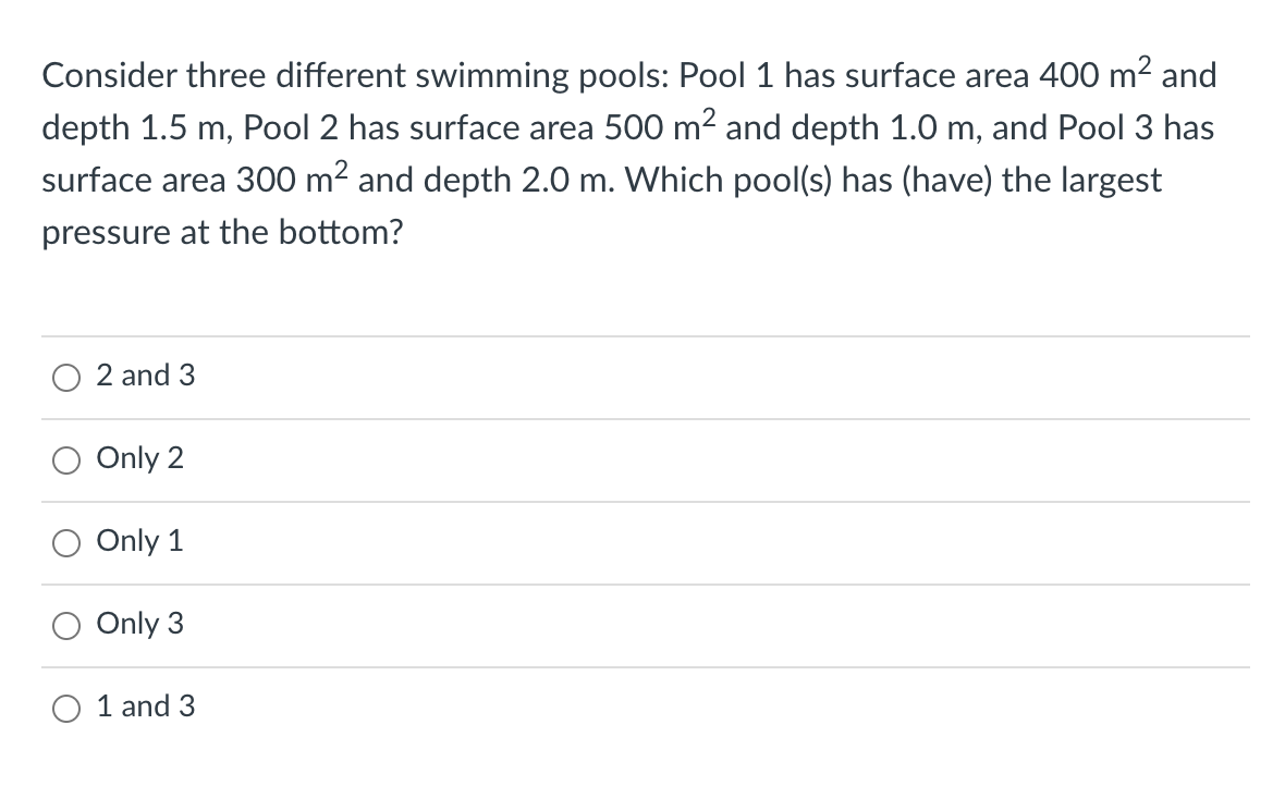 Solved Consider three different swimming pools: Pool 1 has | Chegg.com