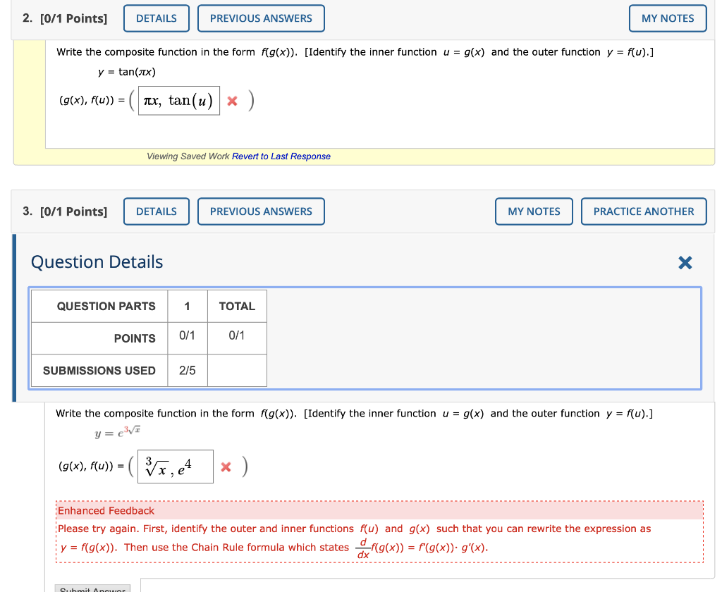 Solved 2. [0/1 Points] DETAILS PREVIOUS ANSWERS MY NOTES | Chegg.com