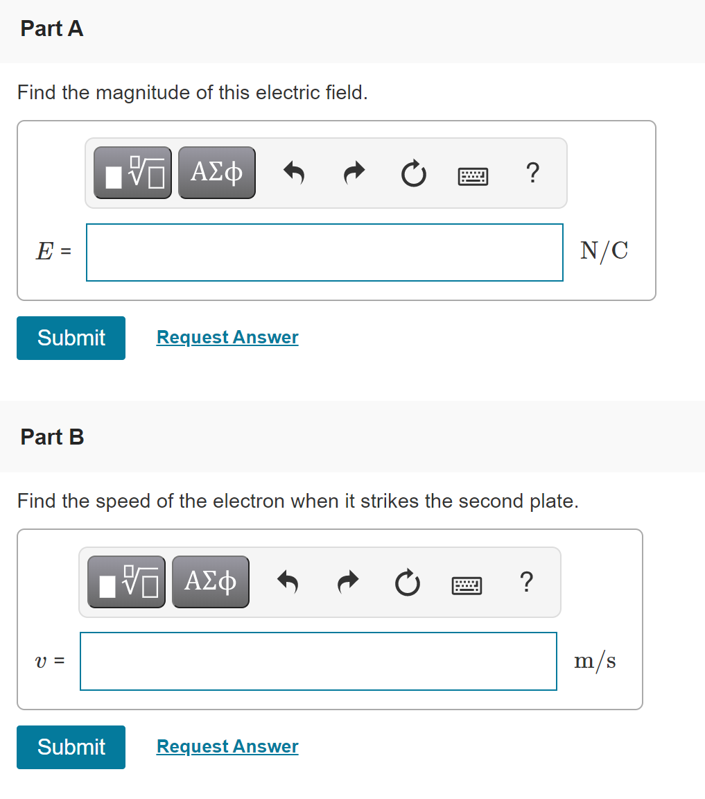 Solved A uniform electric field exists in the region between | Chegg.com