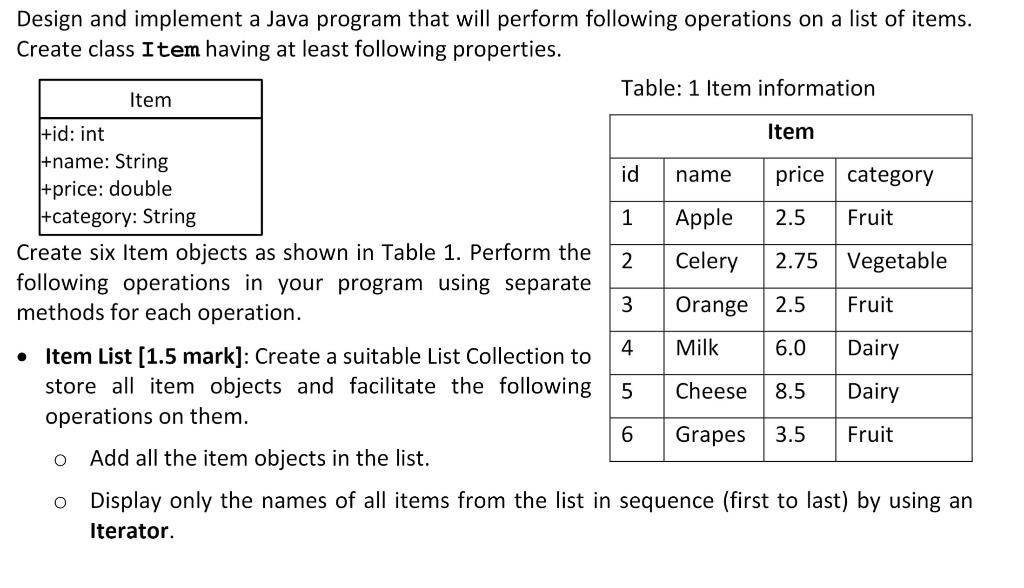 Solved Design and implement a Java program that will perform | Chegg.com