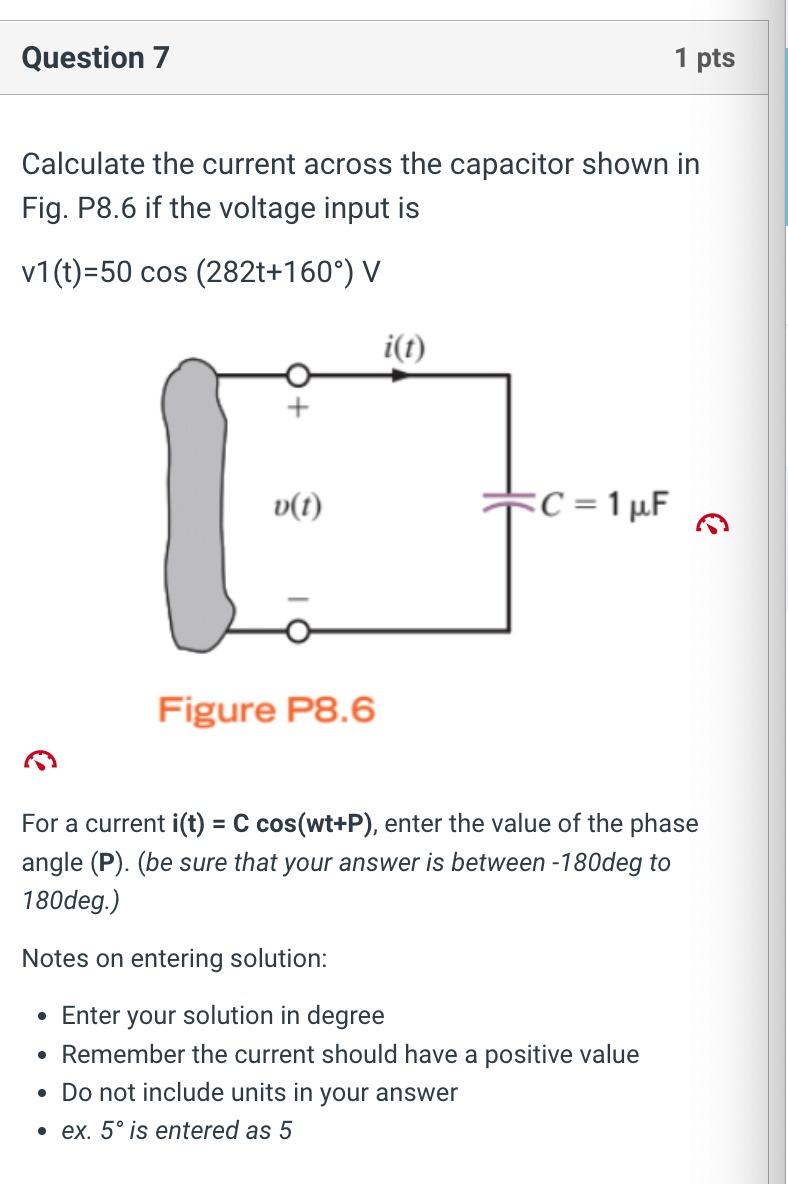 Solved Calculate The Current Across The Capacitor Shown In 4299