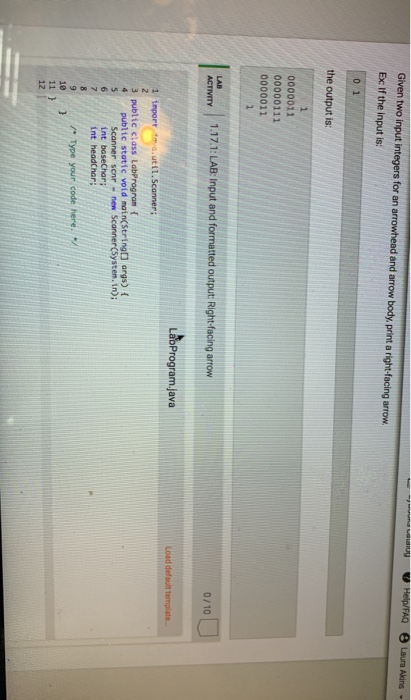 Solved: Given Two Input Integers For An Arrowhead And Arro... | Chegg.com