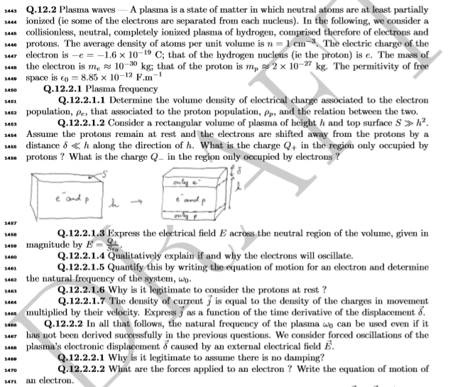 1443 Q.12.2 Plasma waves- A plasma is a state of | Chegg.com