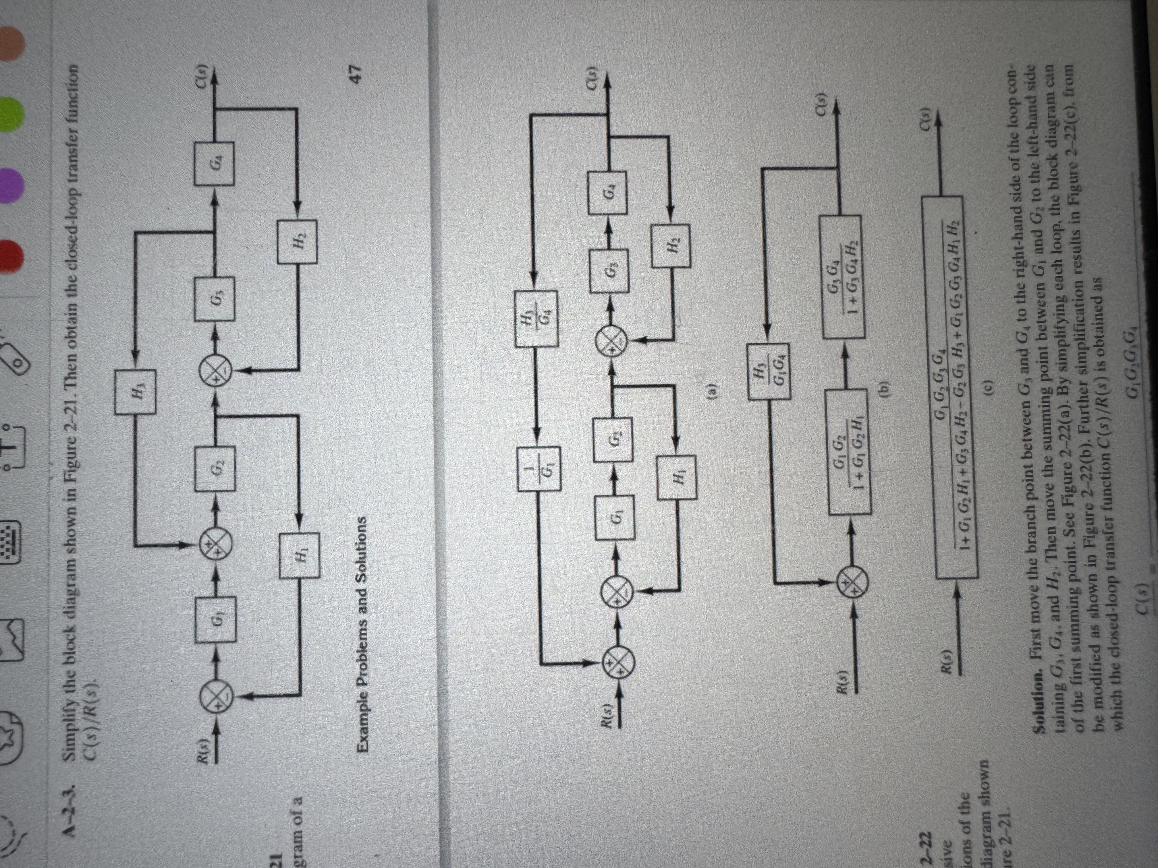 Solved A-2-3. ﻿Simplify the block diagram shown in ﻿Figure | Chegg.com