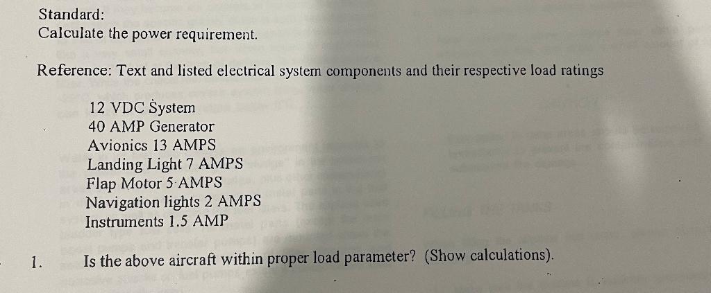 Solved Standard: Calculate the power requirement. Reference: | Chegg.com