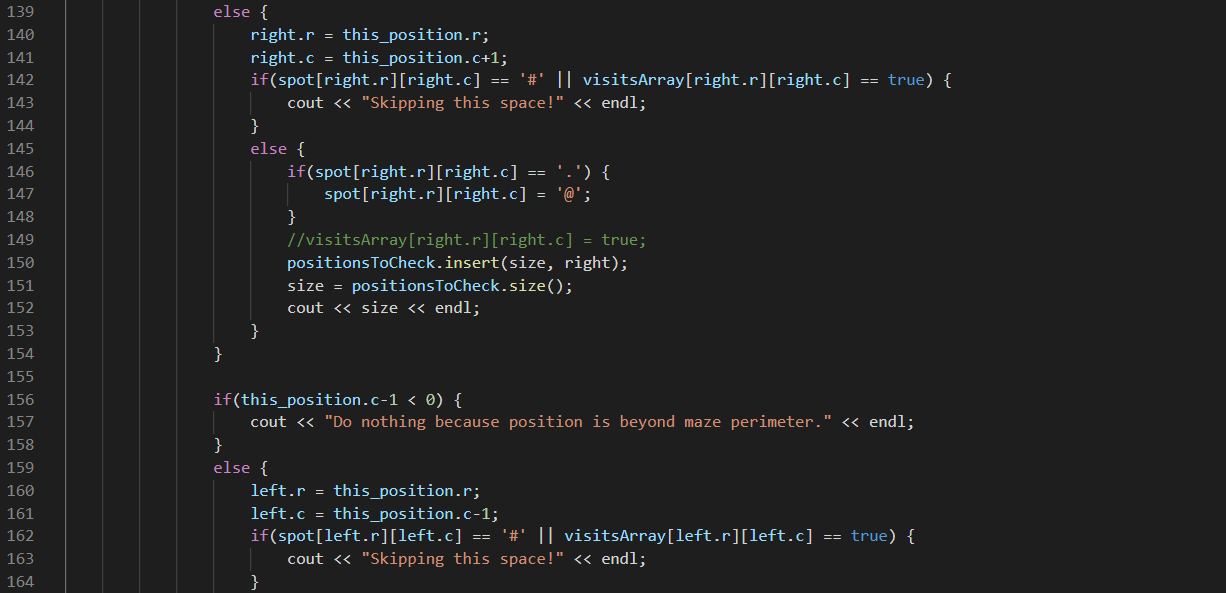 Solved I am using a 2-D array to represent a maze in C++. | Chegg.com