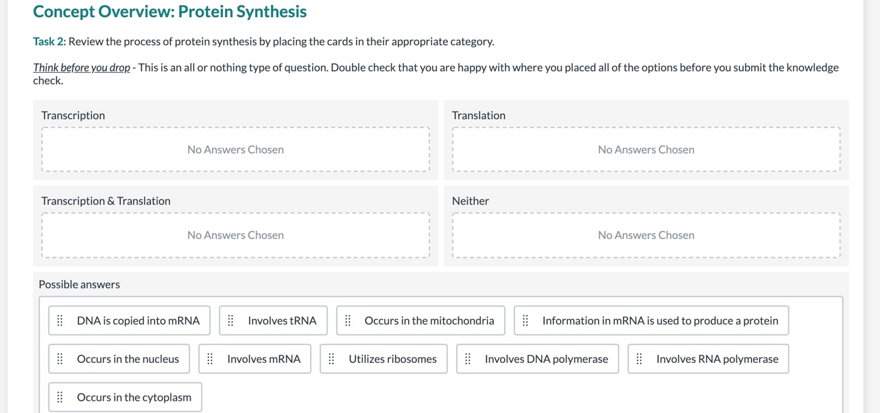 Solved Concept Overview: Protein Synthesis Task 2: Review | Chegg.com