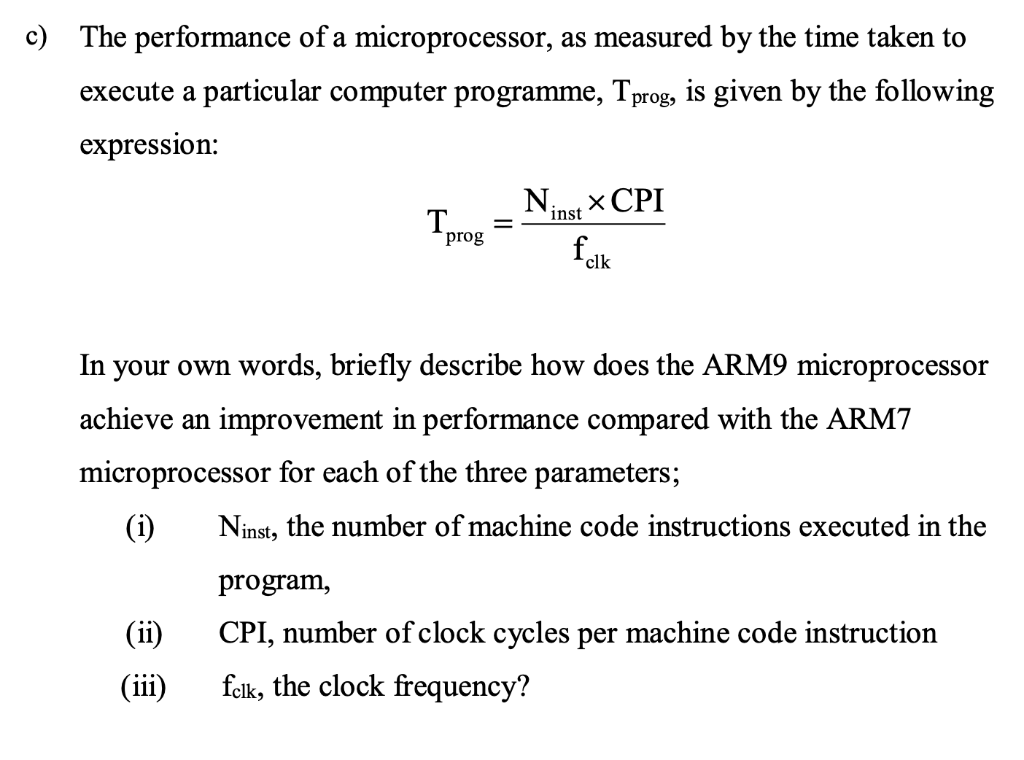 Solved The performance of a microprocessor, as measured by | Chegg.com