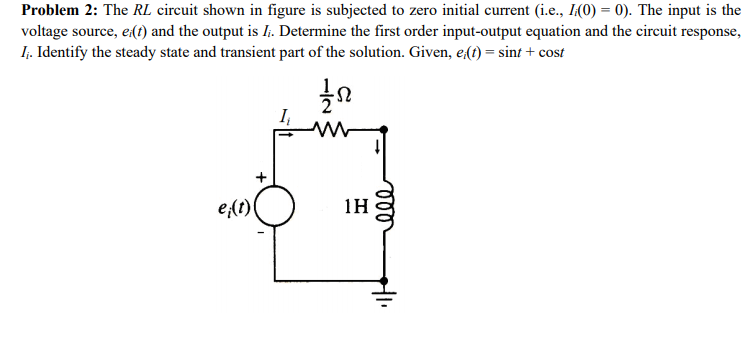 Solved Problem 2: The RL circuit shown in figure is | Chegg.com