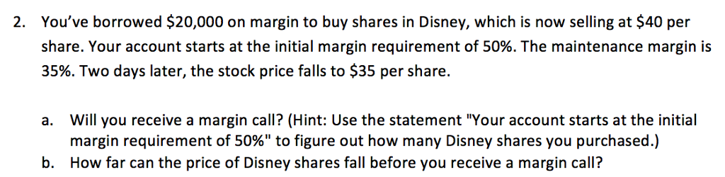 Solved You've Borrowed $20,000 On Margin To Buy Shares In | Chegg.com