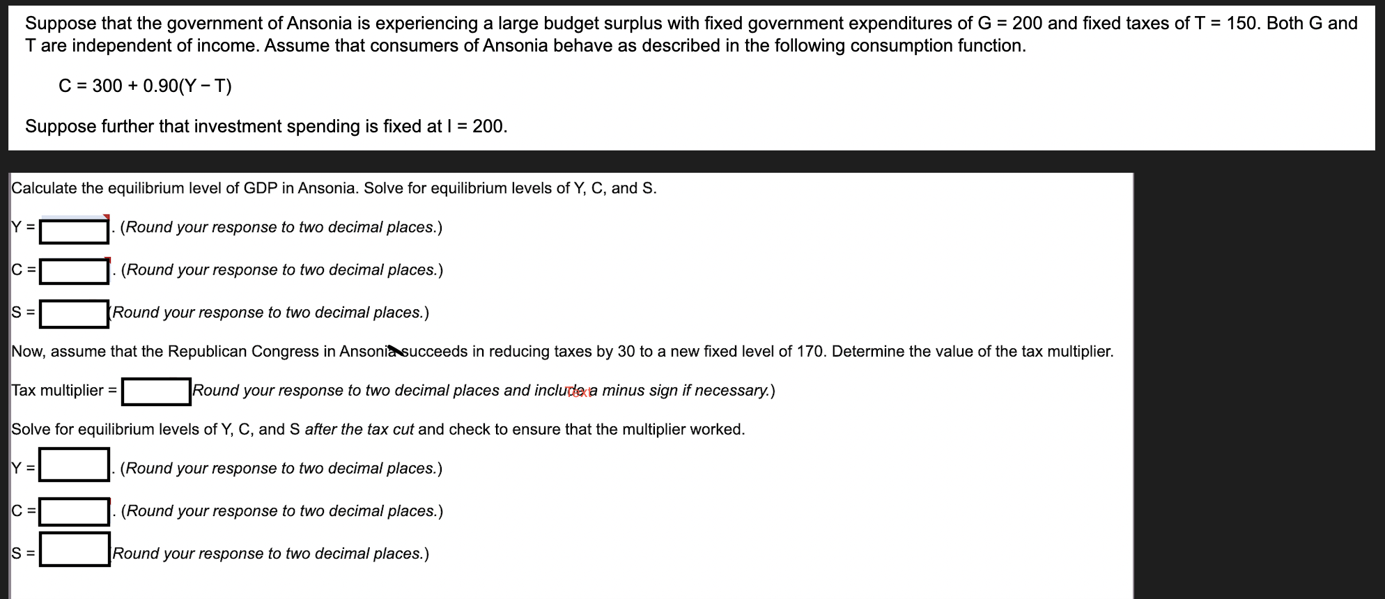Solved Suppose that the government of Ansonia is
