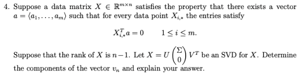 Solved Problem 2: Let A∈Rm×n for some m,n>0.4. Suppose a | Chegg.com