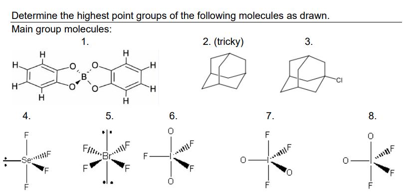 Solved Determine the highest point groups of the following | Chegg.com