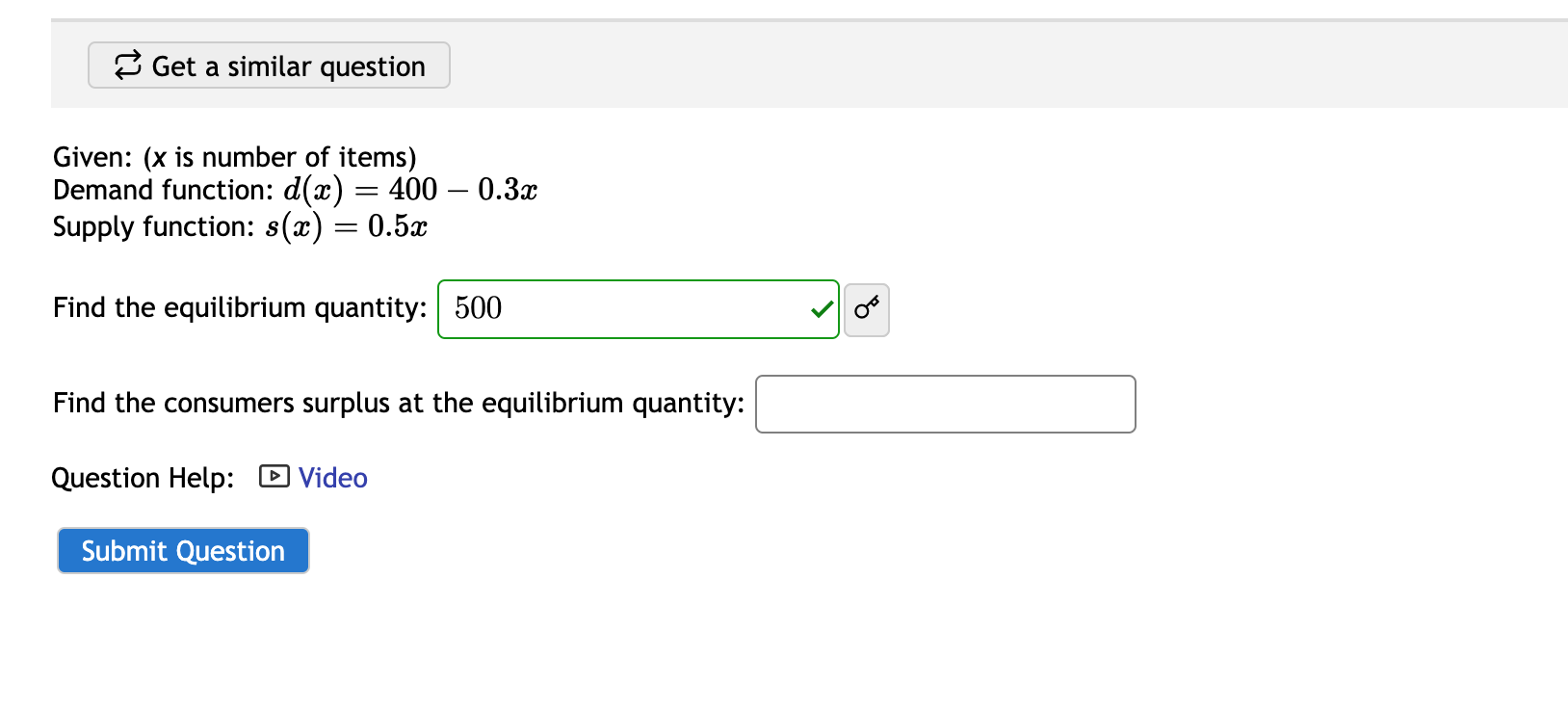 Given: ( x is number of items) Demand function: | Chegg.com