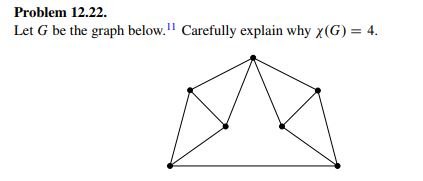 Solved Let G be the graph below. Carefully explain why X(G) | Chegg.com