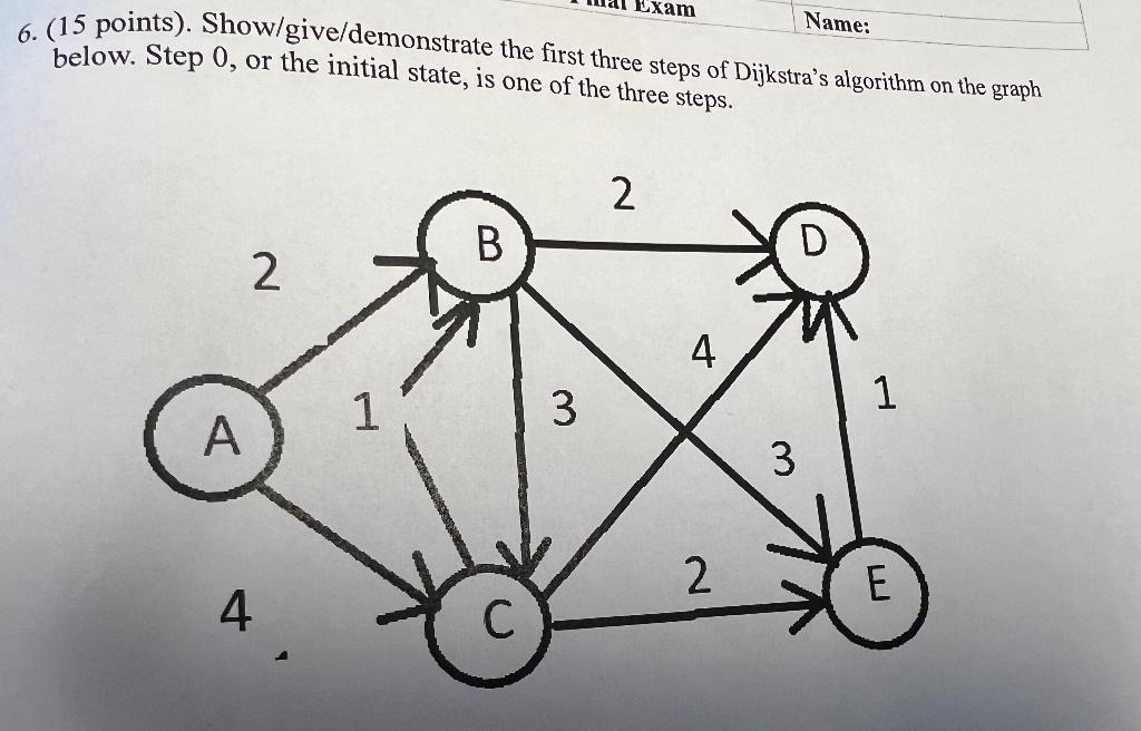 Solved 6. (15 points). Show/give/demonstrate the first three | Chegg.com
