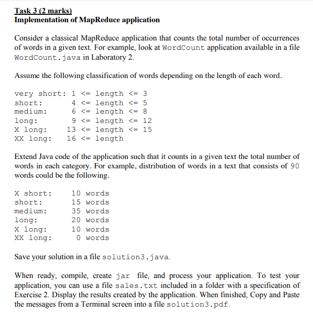 Solved Task Marks Implementation Of Mapreduce Chegg Com